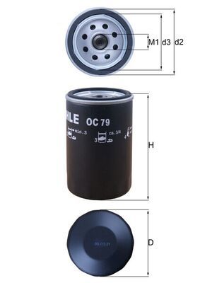 Oil Filter MAHLE OC79