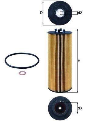 Alyvos filtras MAHLE OX164D