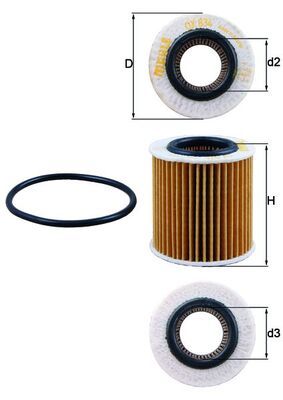 Oil Filter MAHLE OX834D