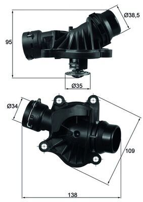 Thermostat, coolant MAHLE TI23488