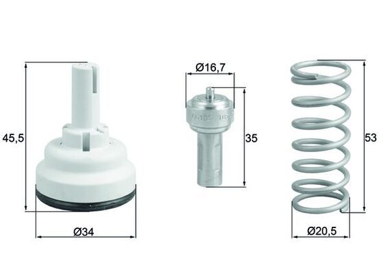 Thermostat, coolant MAHLE TX18287D