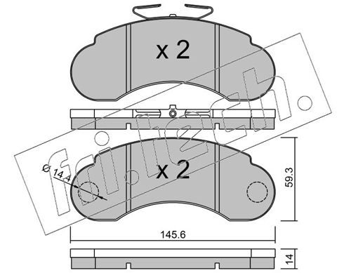 Brake Pad Set, disc brake fri.tech. 057.0