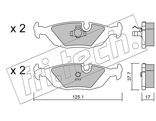 Brake Pad Set, disc brake fri.tech. 072.1