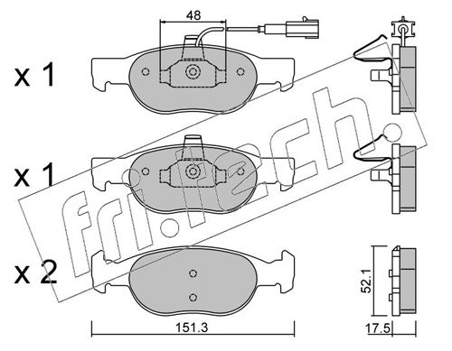 Brake Pad Set, disc brake fri.tech. 081.0