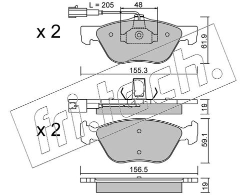 Brake Pad Set, disc brake fri.tech. 085.0