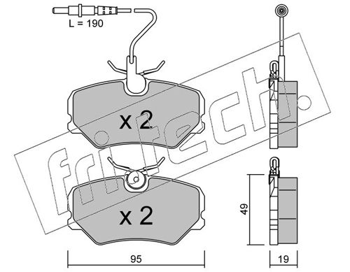 Brake Pad Set, disc brake fri.tech. 101.0