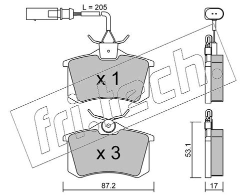 Brake Pad Set, disc brake fri.tech. 102.3