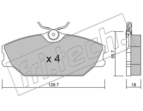 Brake Pad Set, disc brake fri.tech. 144.2