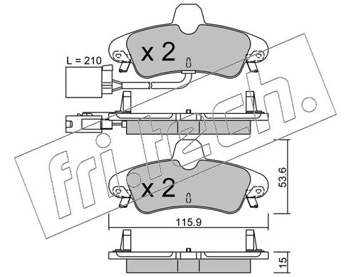 Brake Pad Set, disc brake fri.tech. 145.2