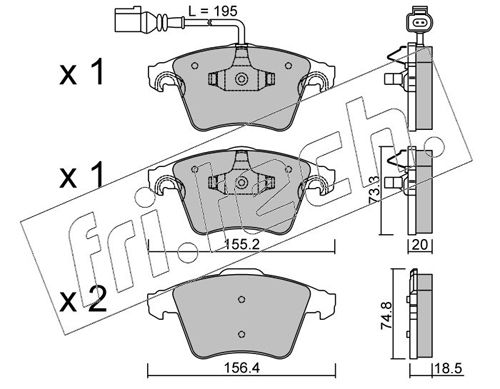 Brake Pad Set, disc brake fri.tech. 568.0