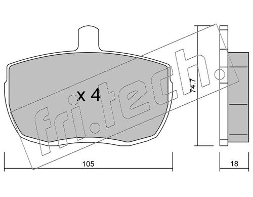 Brake Pad Set, disc brake fri.tech. 018.0