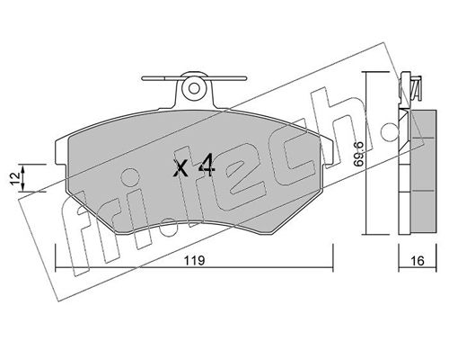 Brake Pad Set, disc brake fri.tech. 052.0