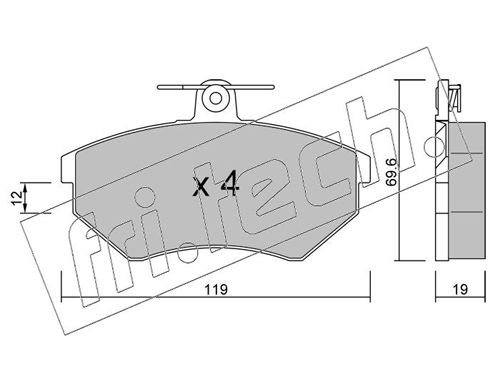 Brake Pad Set, disc brake fri.tech. 052.2