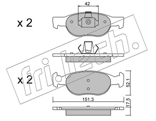 Brake Pad Set, disc brake fri.tech. 081.1