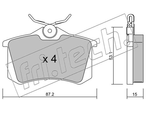 Brake Pad Set, disc brake fri.tech. 102.0