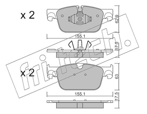 Brake Pad Set, disc brake fri.tech. 1119.0