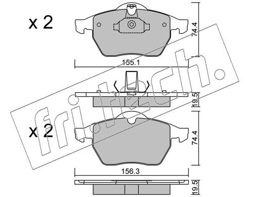 Brake Pad Set, disc brake fri.tech. 120.0