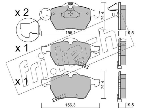 Brake Pad Set, disc brake fri.tech. 120.1