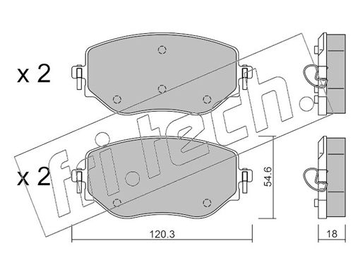 Brake Pad Set, disc brake fri.tech. 1225.0