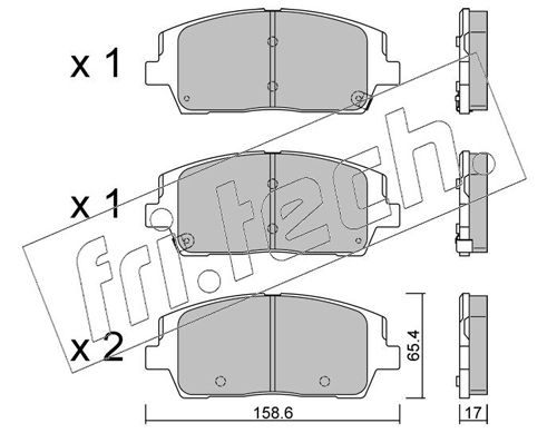 Brake Pad Set, disc brake fri.tech. 1244.0