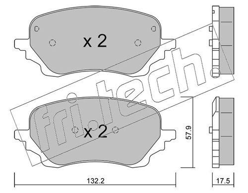 Brake Pad Set, disc brake fri.tech. 1247.0