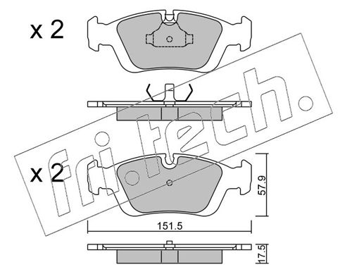 Brake Pad Set, disc brake fri.tech. 126.0