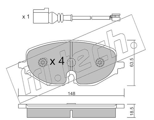 Brake Pad Set, disc brake fri.tech. 1280.0