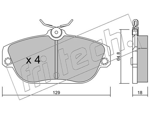 Brake Pad Set, disc brake fri.tech. 134.0