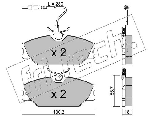 Brake Pad Set, disc brake fri.tech. 144.0