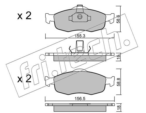 Brake Pad Set, disc brake fri.tech. 148.0