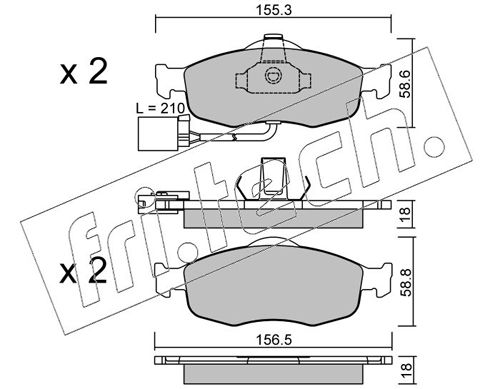 Brake Pad Set, disc brake fri.tech. 148.1