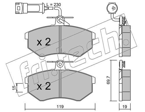 Brake Pad Set, disc brake fri.tech. 151.1