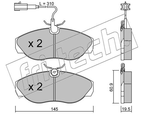 Brake Pad Set, disc brake fri.tech. 157.1