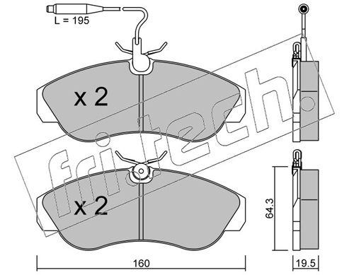 Brake Pad Set, disc brake fri.tech. 158.0