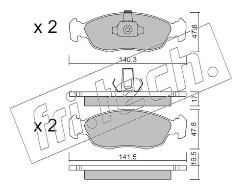 Brake Pad Set, disc brake fri.tech. 159.1