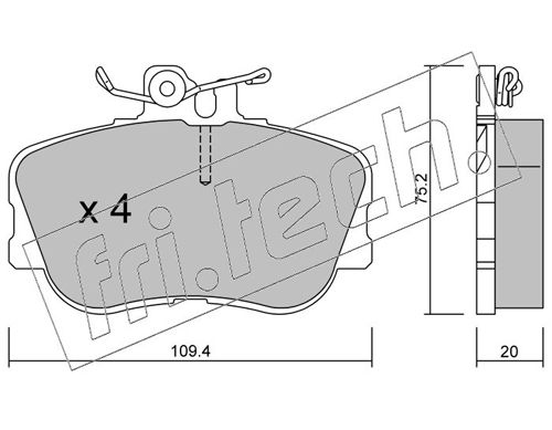 Brake Pad Set, disc brake fri.tech. 161.0