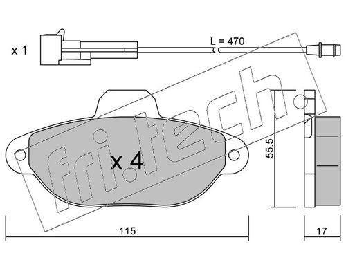 Brake Pad Set, disc brake fri.tech. 162.0