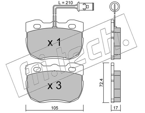 Brake Pad Set, disc brake fri.tech. 180.0