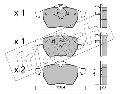 Brake Pad Set, disc brake fri.tech. 188.1