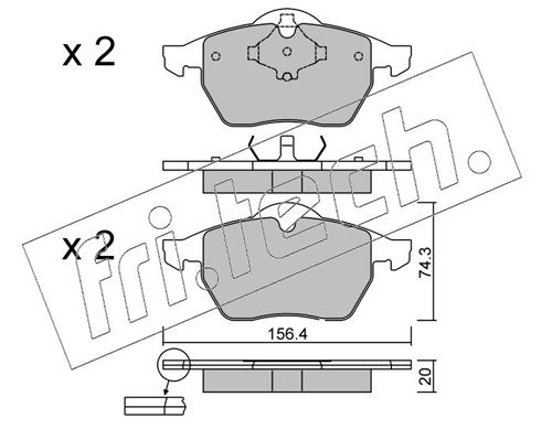 Brake Pad Set, disc brake fri.tech. 188.2