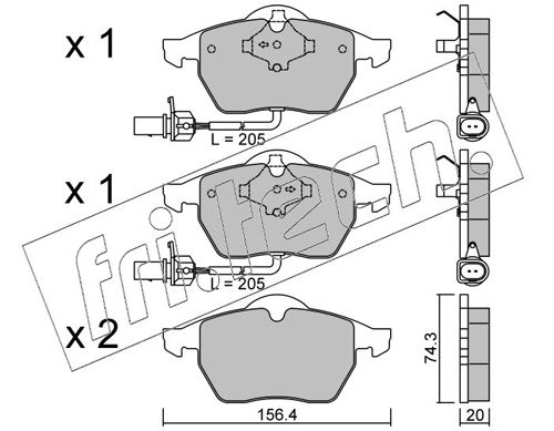 Brake Pad Set, disc brake fri.tech. 188.3