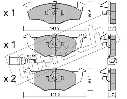 Brake Pad Set, disc brake fri.tech. 215.3