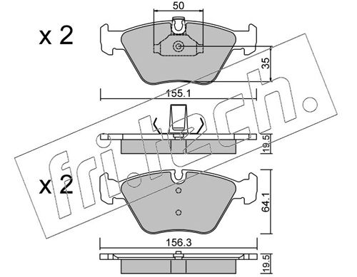 Brake Pad Set, disc brake fri.tech. 216.0