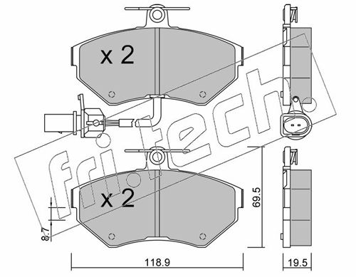 Brake Pad Set, disc brake fri.tech. 224.2