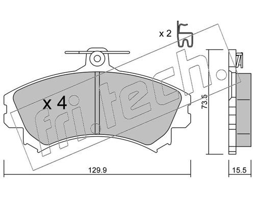 Brake Pad Set, disc brake fri.tech. 225.0