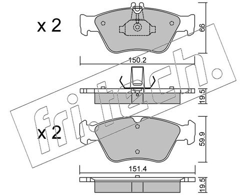 Brake Pad Set, disc brake fri.tech. 228.0