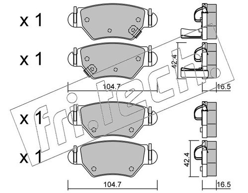 Brake Pad Set, disc brake fri.tech. 268.0