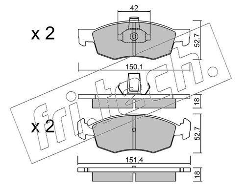 Brake Pad Set, disc brake fri.tech. 283.2