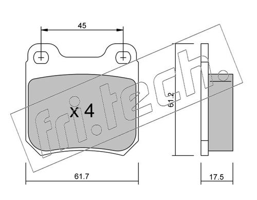 Brake Pad Set, disc brake fri.tech. 284.1