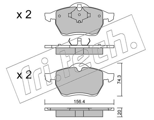 Brake Pad Set, disc brake fri.tech. 288.0